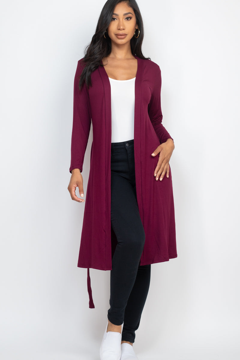 Cardigan with Long Belt