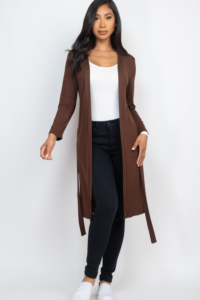 Cardigan with Long Belt