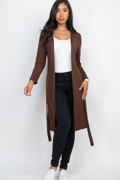 Cardigan with Long Belt