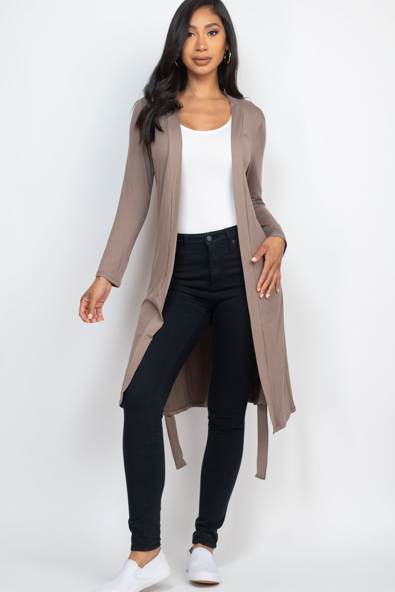 Cardigan with Long Belt