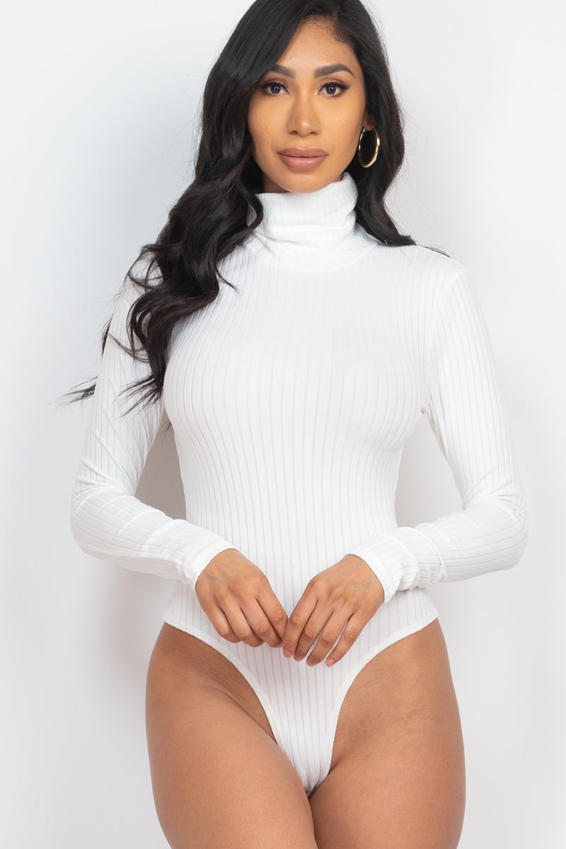 Long Sleeve Ribbed Turtle Neck Bodysuit