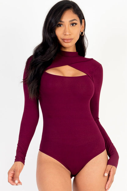 Long Sleeve Bodysuit with Front Cutout