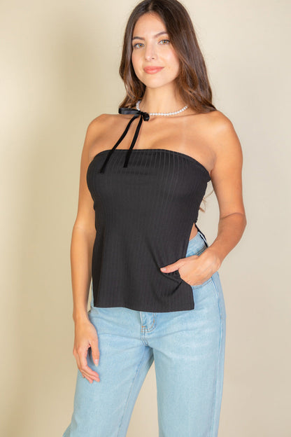 Bandeau Tube Top with Side Slit