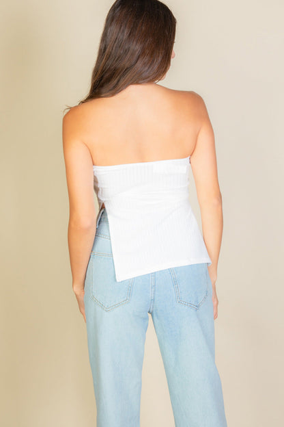 Bandeau Tube Top with Side Slit