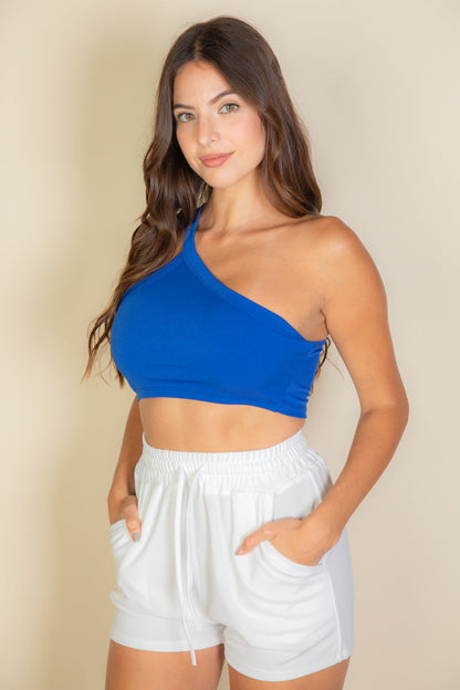 Asymmetric Ribbed Crop Top