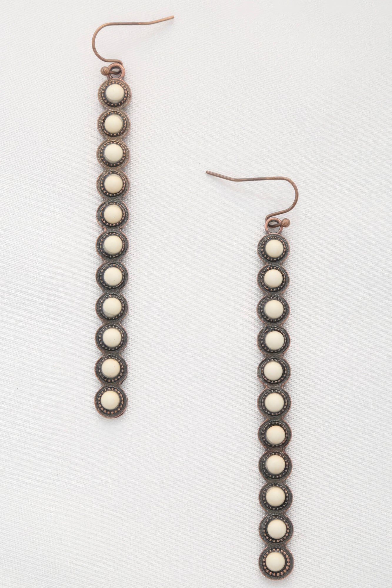 Rodeo Western Round Bead Pattern Metal Dangle Earring