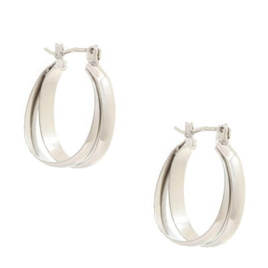 Sodajo Double Oval Hoop Gold Dipped Earring