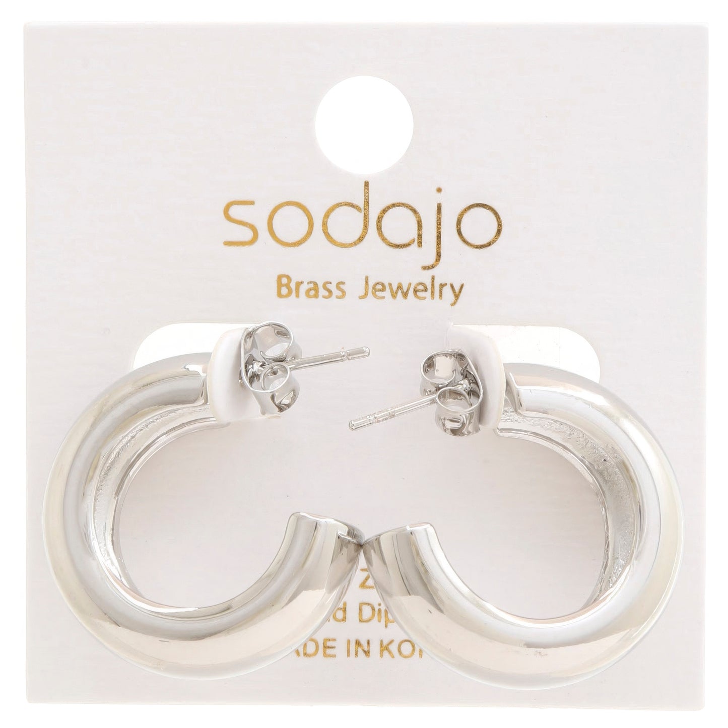 Sodajo Pipe Open Hoop Gold Dipped Earring