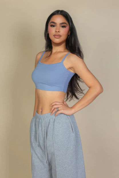 Ribbed Knit Cami Crop Top