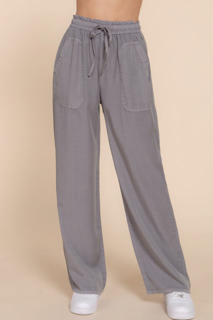 Elastic Waist Long Pants