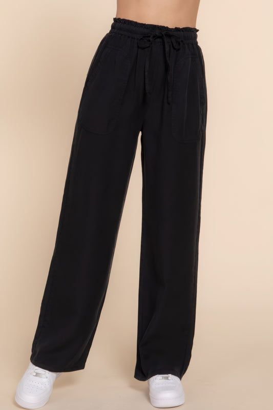 Elastic Waist Long Pants