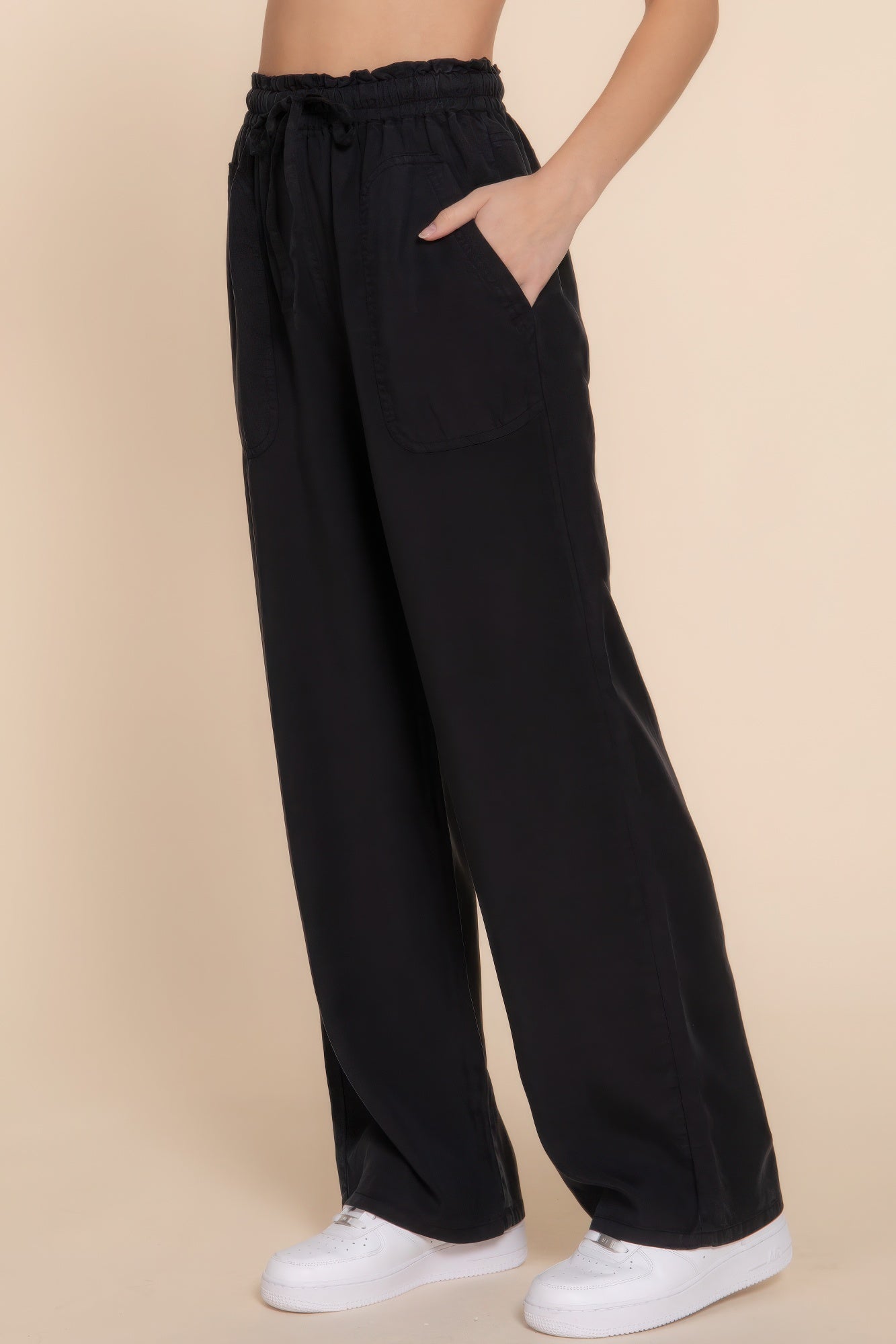 Elastic Waist Long Pants