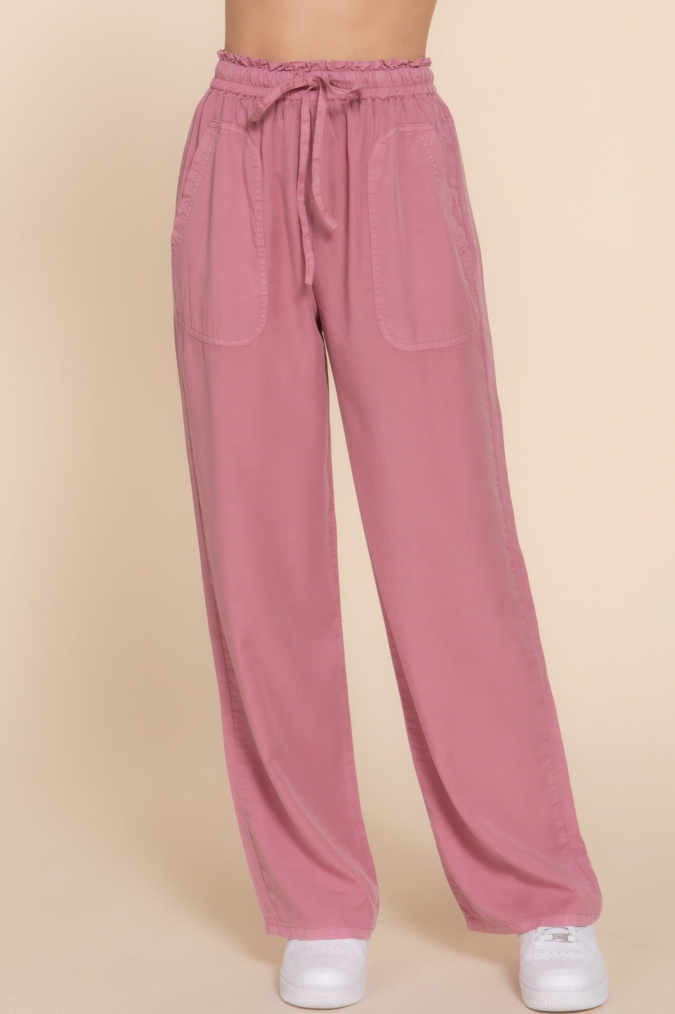 Elastic Waist Long Pants