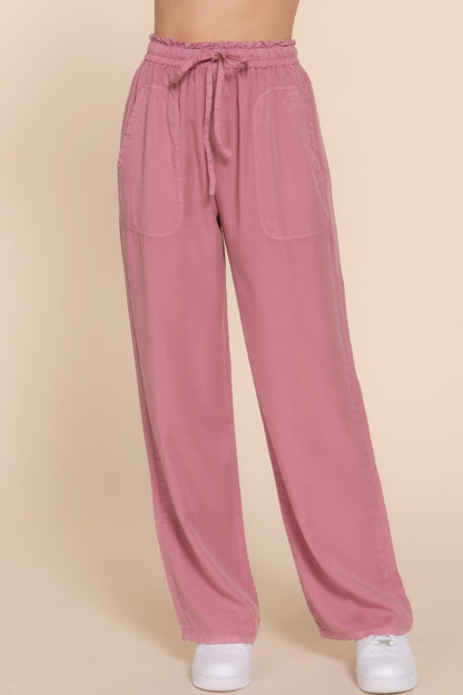 Elastic Waist Long Pants