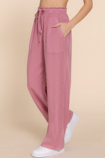 Elastic Waist Long Pants