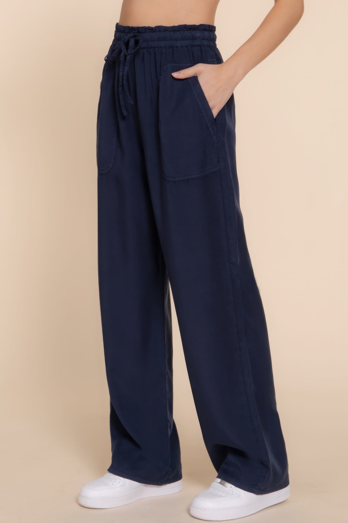 Elastic Waist Long Pants