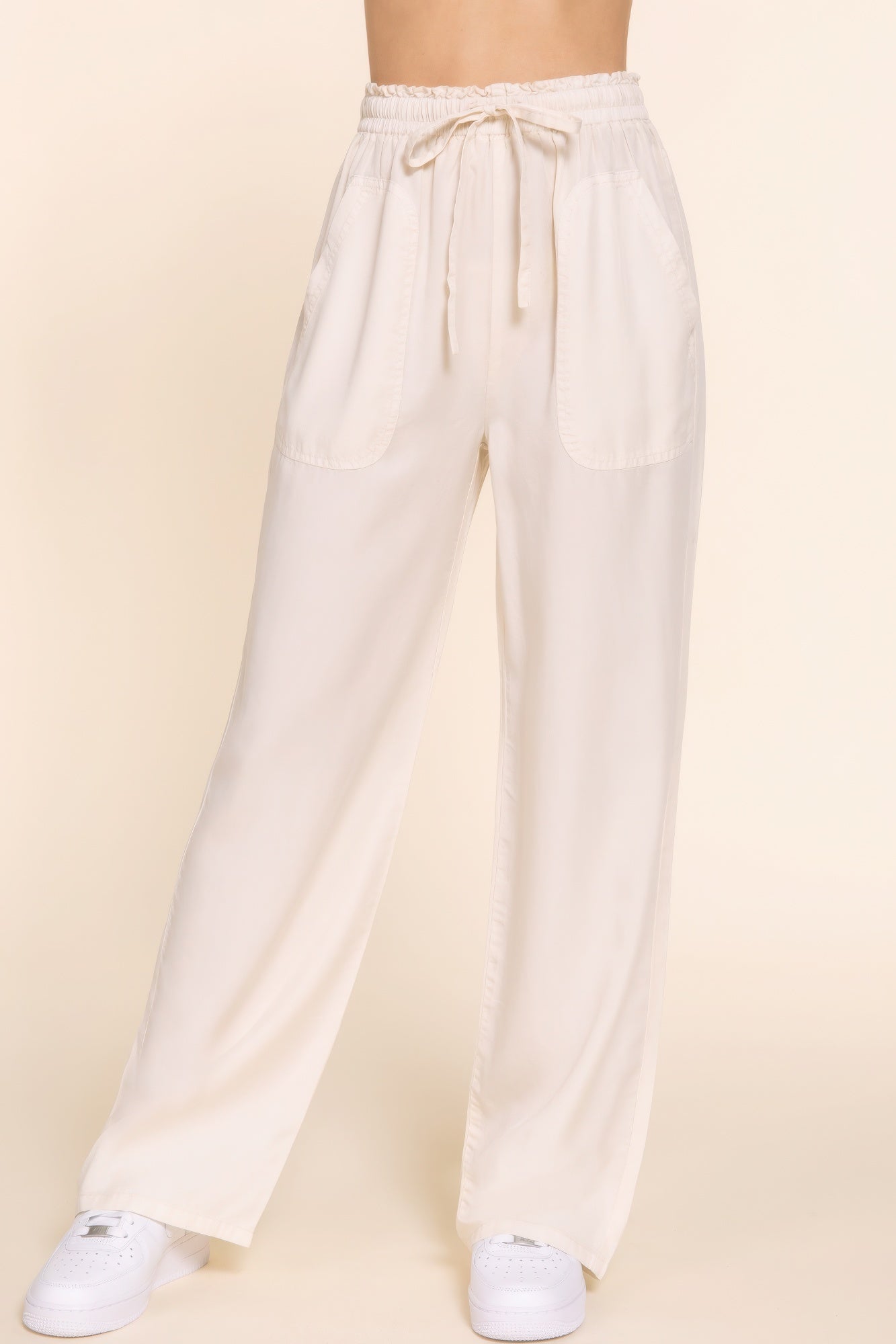 Elastic Waist Long Pants