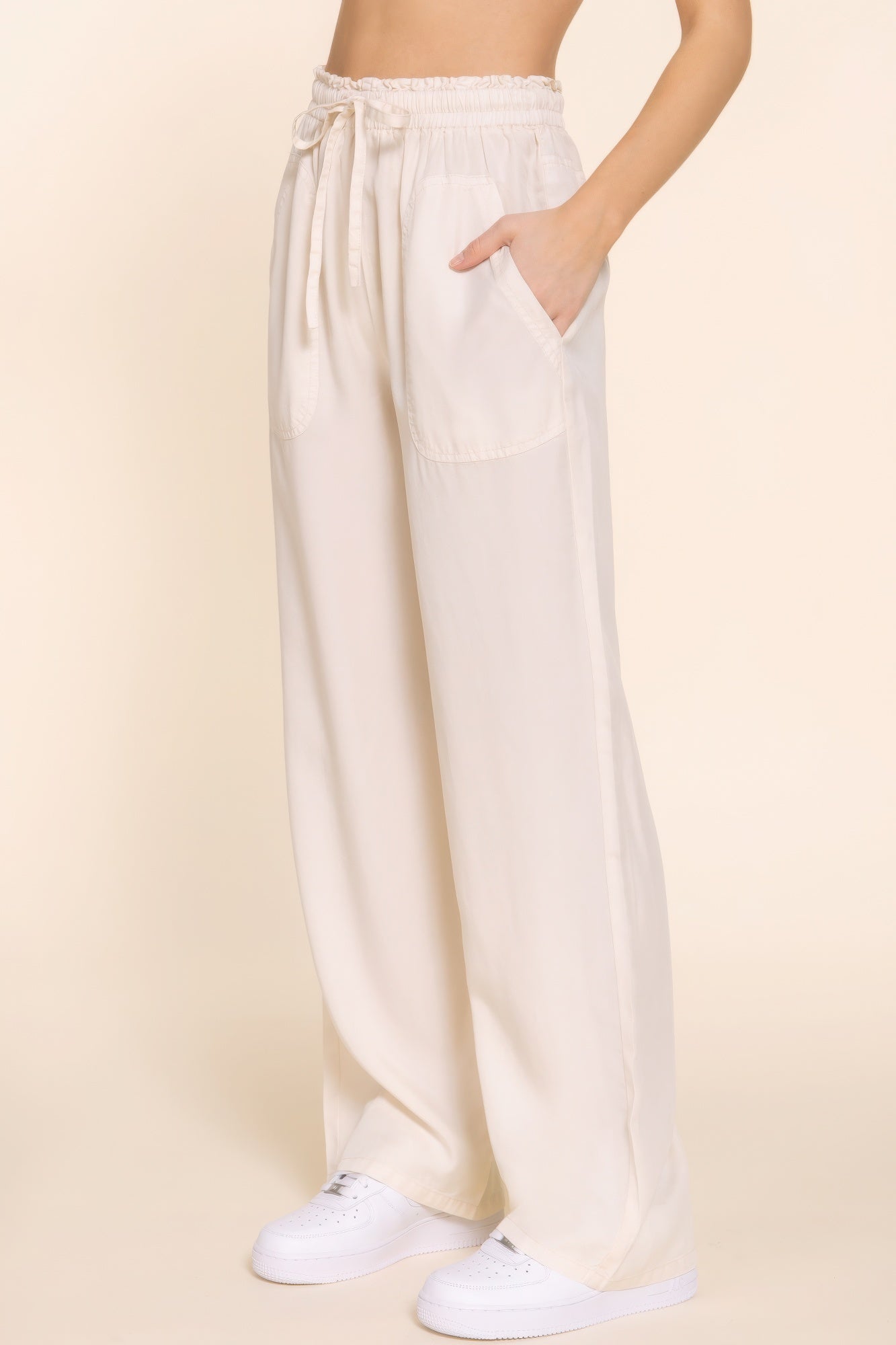 Elastic Waist Long Pants