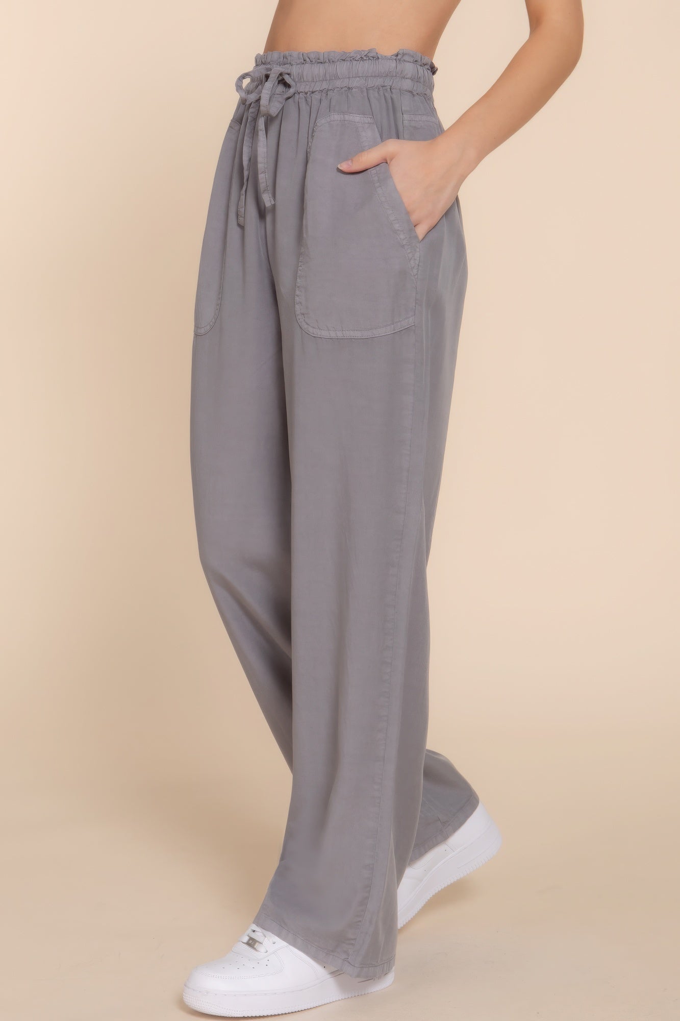 Elastic Waist Long Pants