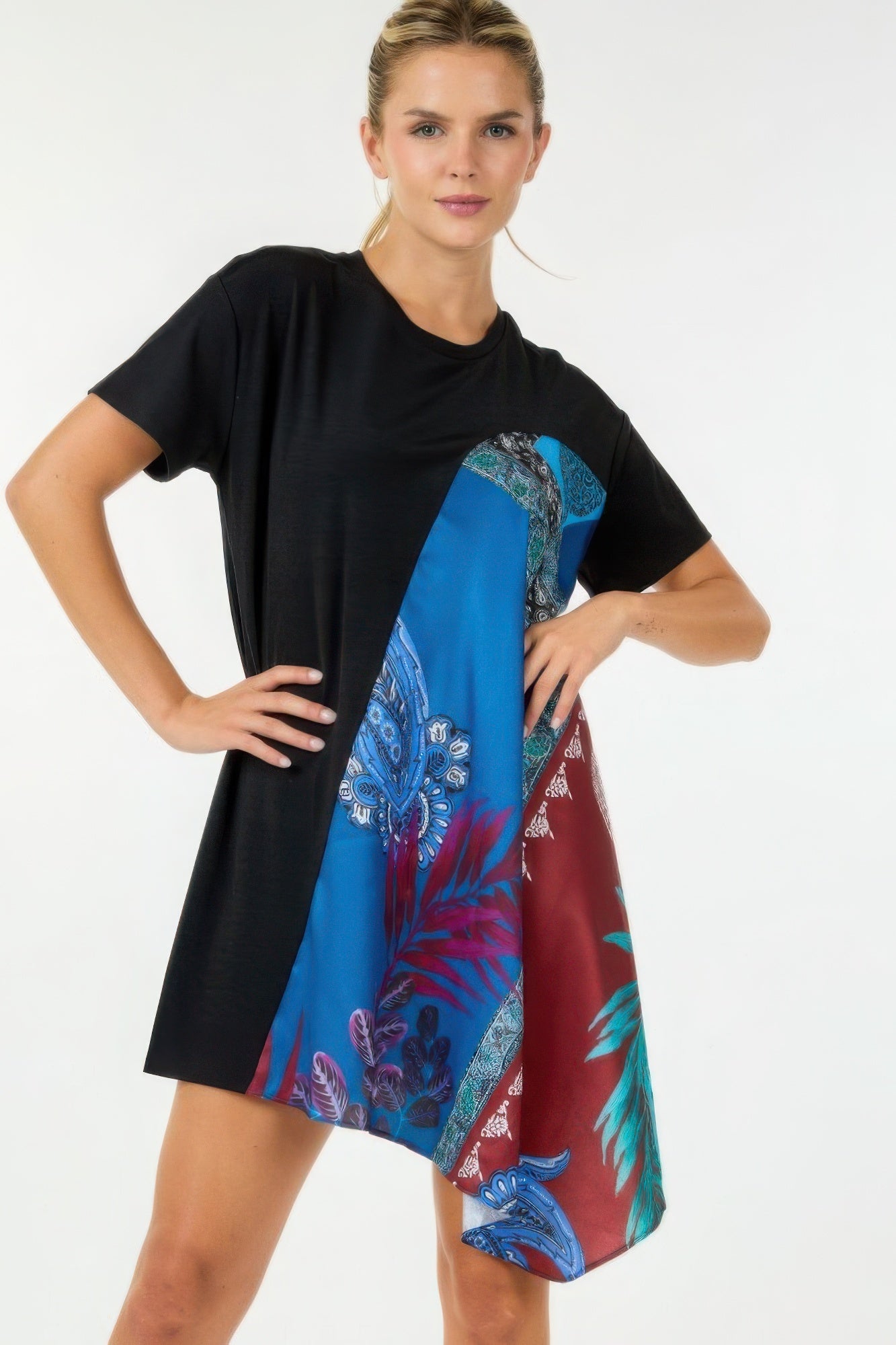 Print Handkerchief Tunic Top