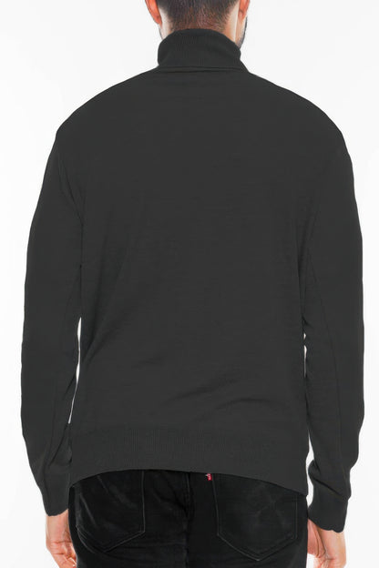 Mens Solid Turtleneck Sweater