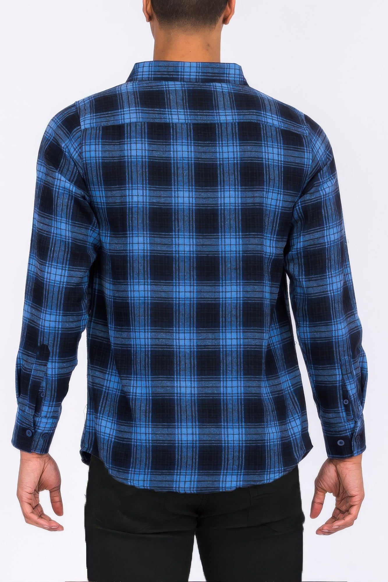 Regular Fit Checker Plaid Flannel Long Sleeve