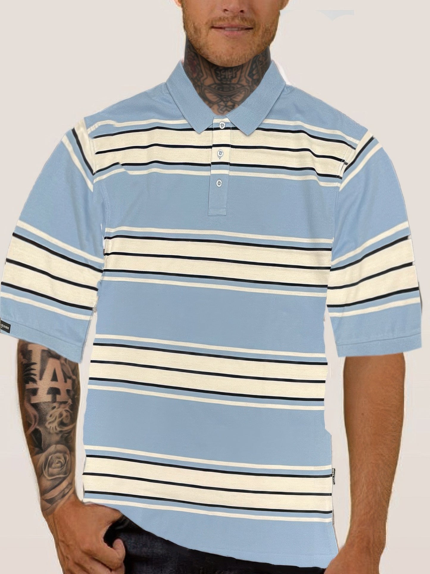 Old School Striped Pique Polo Shirt