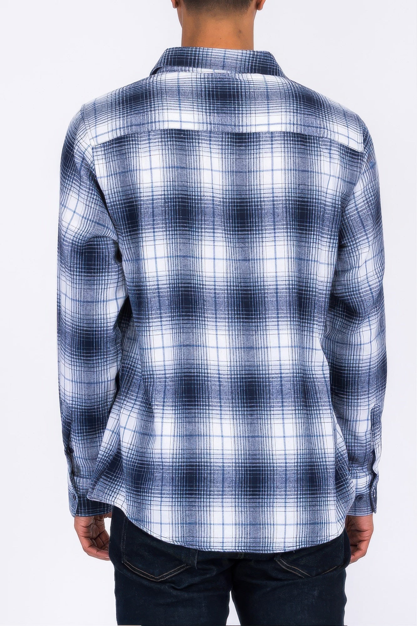 Regular Fit Checker Plaid Flannel Long Sleeve