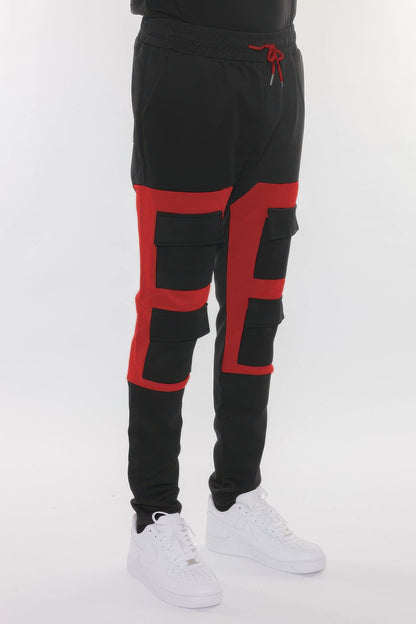 Color Block Cargo Track Pant