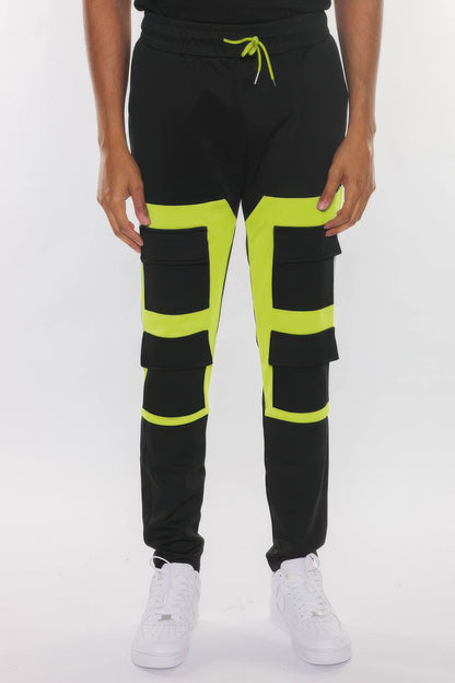 Color Block Cargo Track Pant