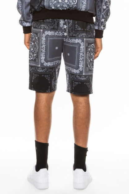 Mens Paisley Bandana Print Shorts