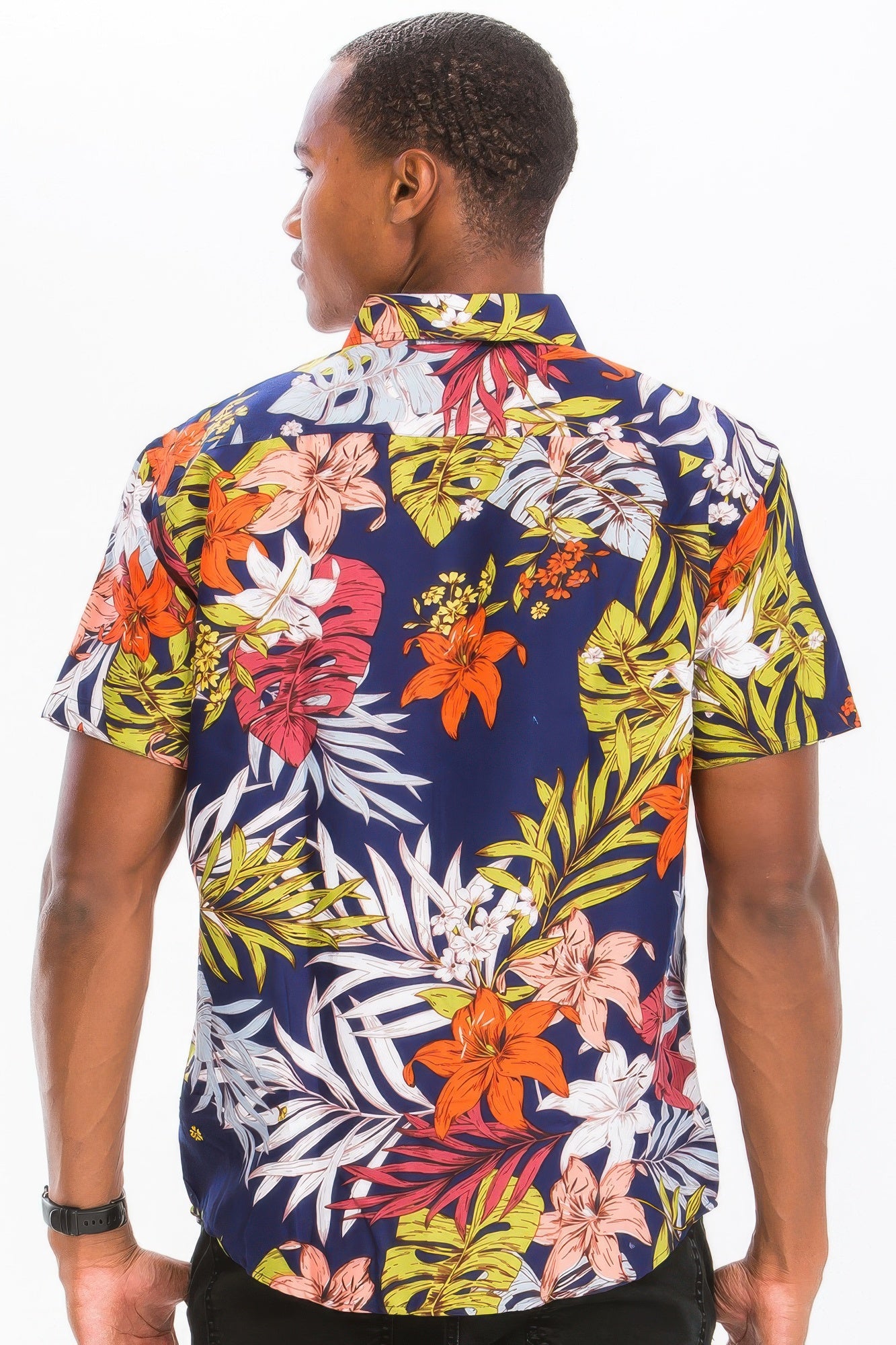 Hawaiian Print Button Down Shirt