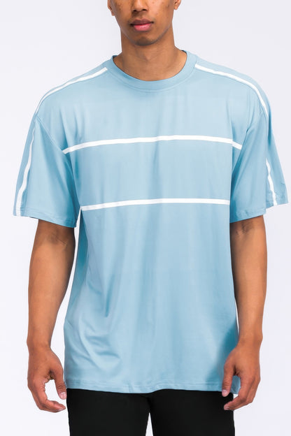 Round Neck Tape Stripe Tshirt