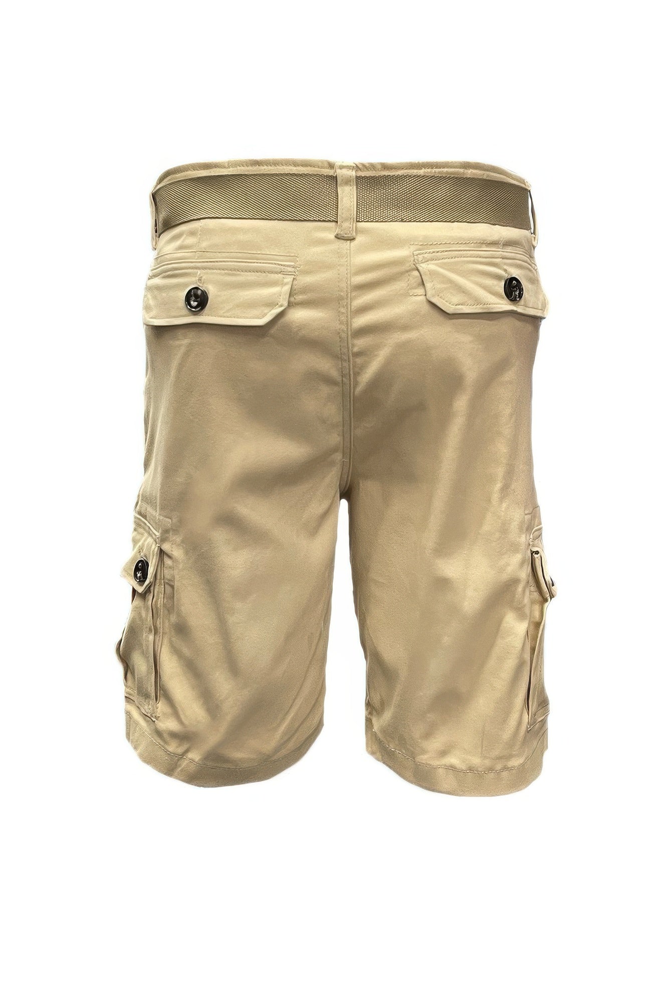 Mens Belted Cargo Shorts With Pockets