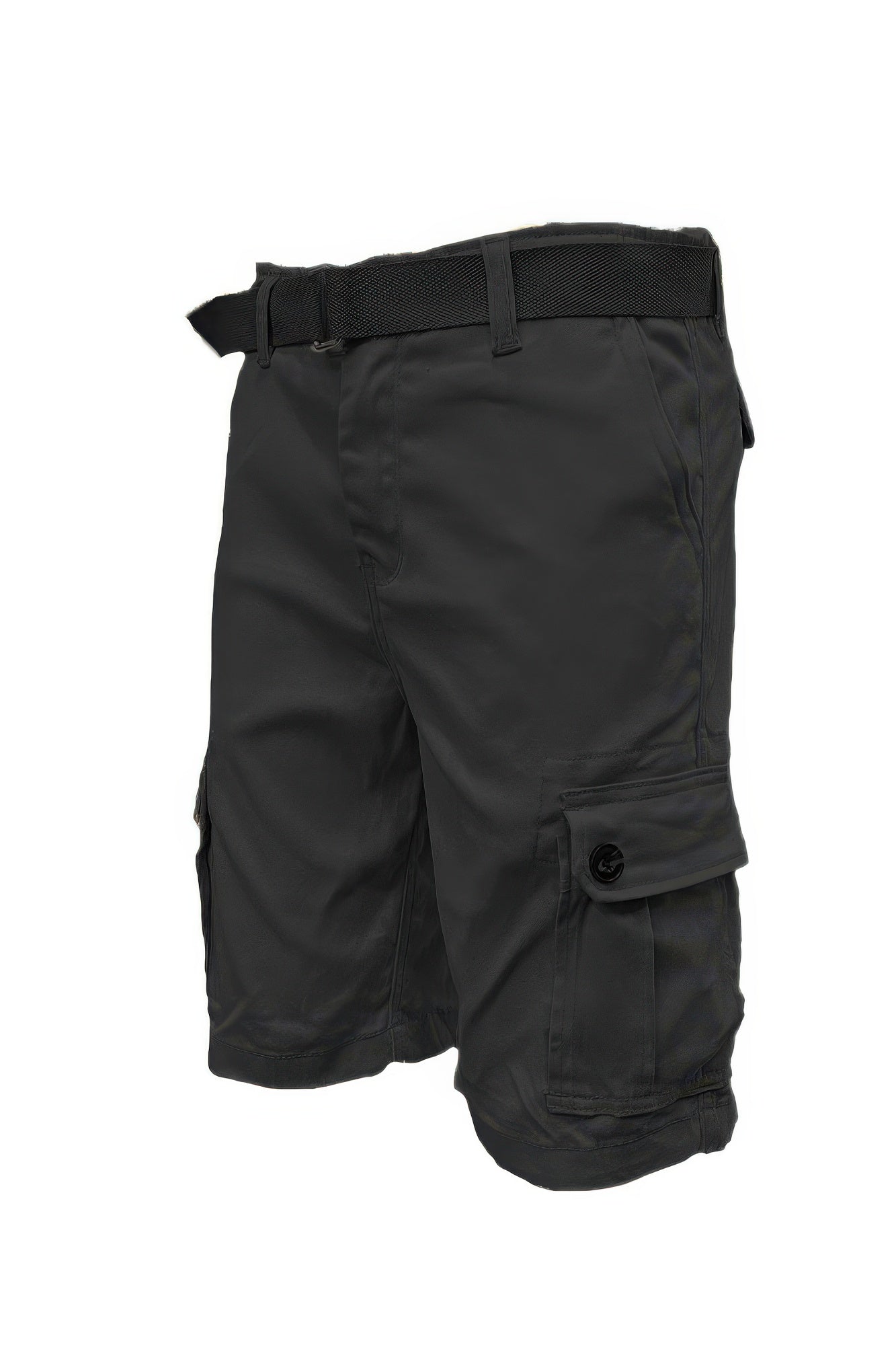 Mens Belted Cargo Shorts With Pockets