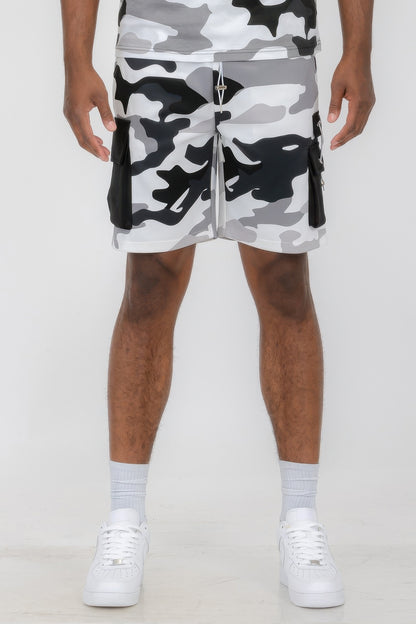 Mens Full Camo Sweat Shorts