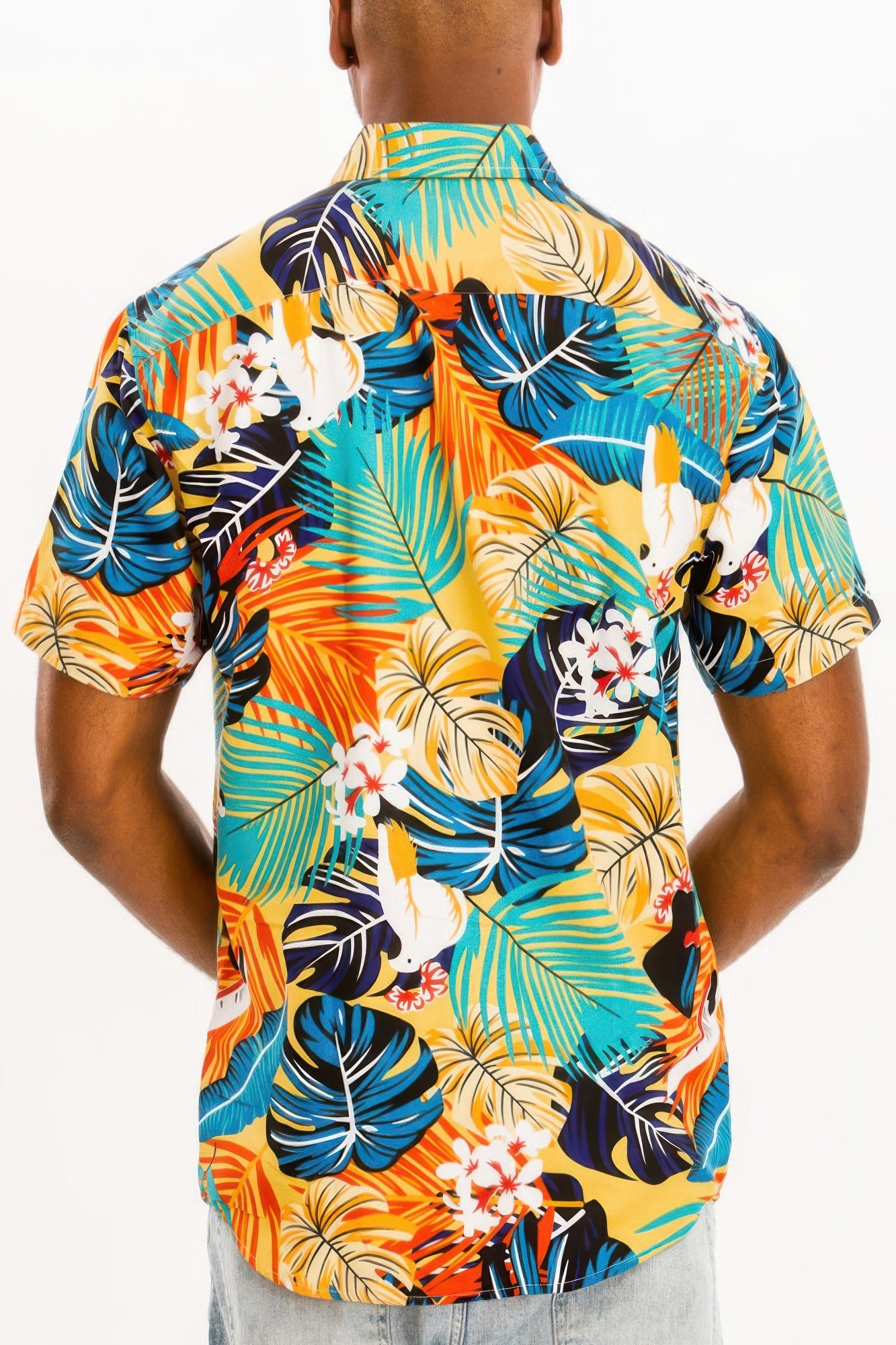 Hawaiian Print Button Down Shirt