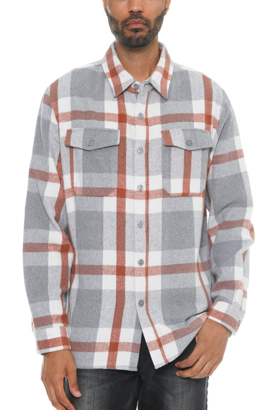 Mens Checkered Soft Flannel Shacket