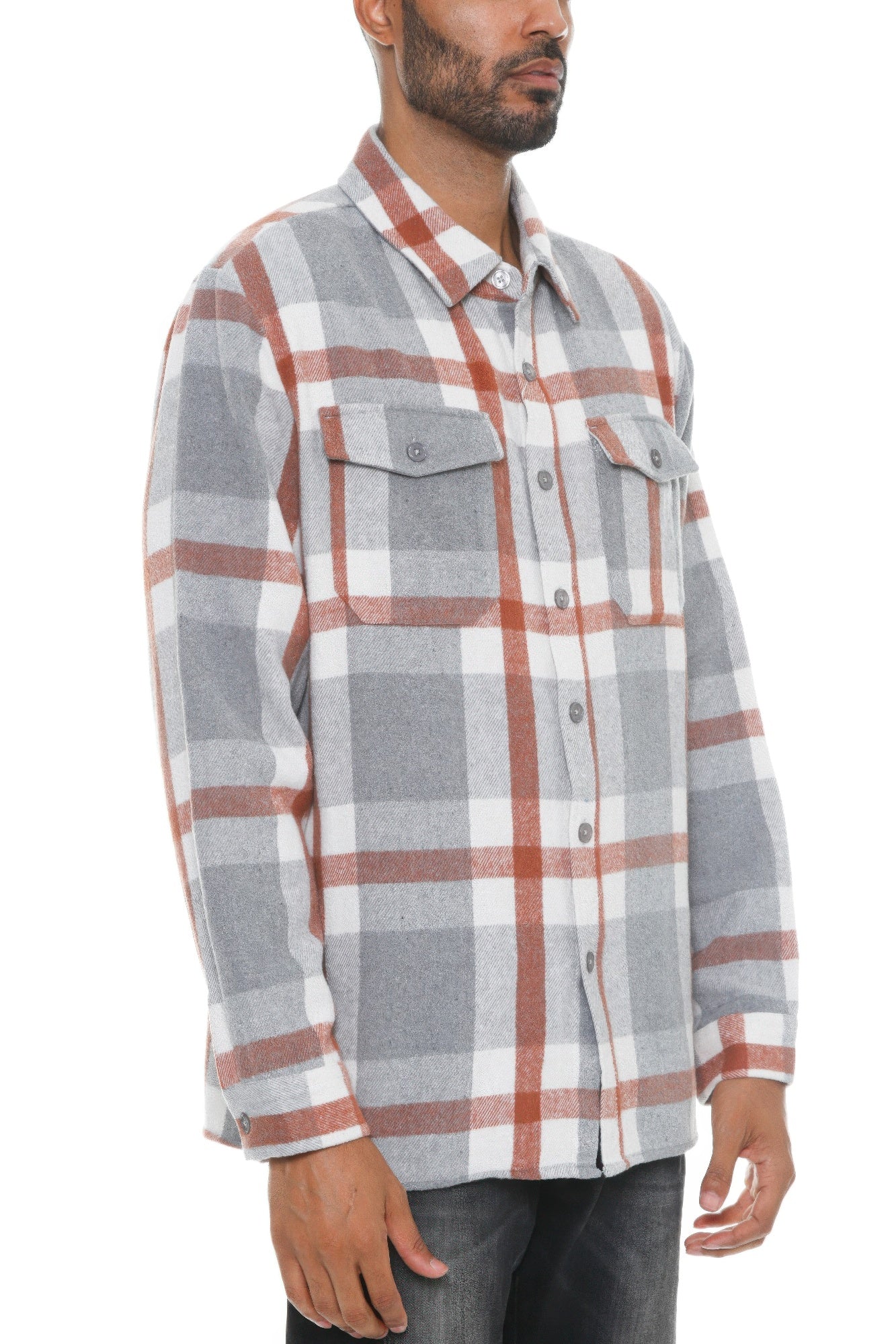 Mens Checkered Soft Flannel Shacket