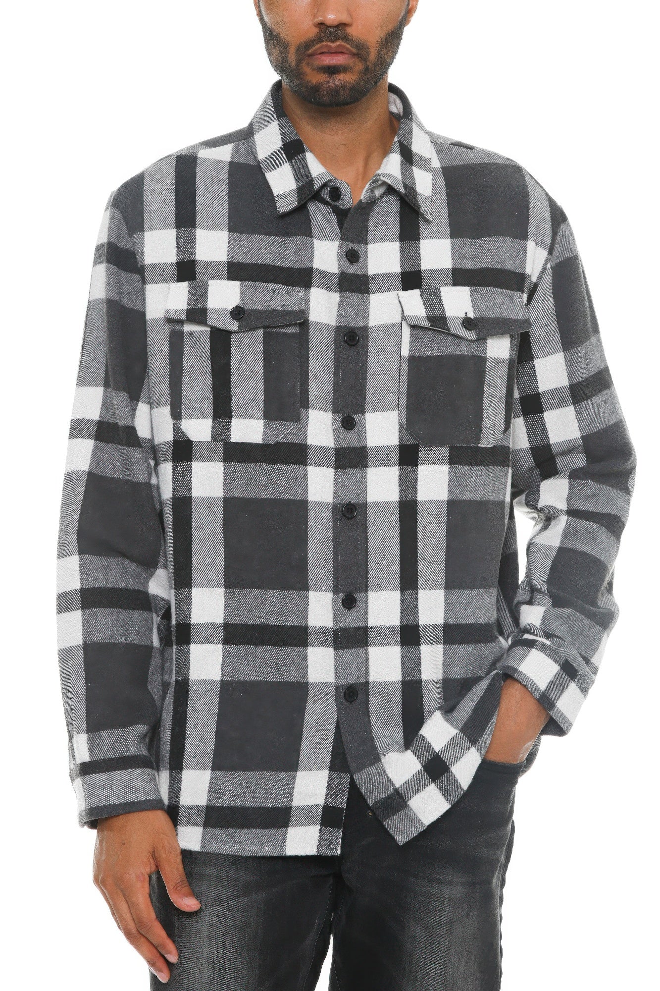 Mens Checkered Soft Flannel Shacket