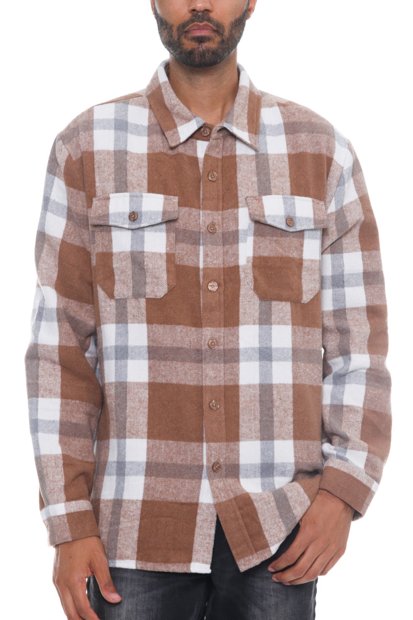 Mens Checkered Soft Flannel Shacket