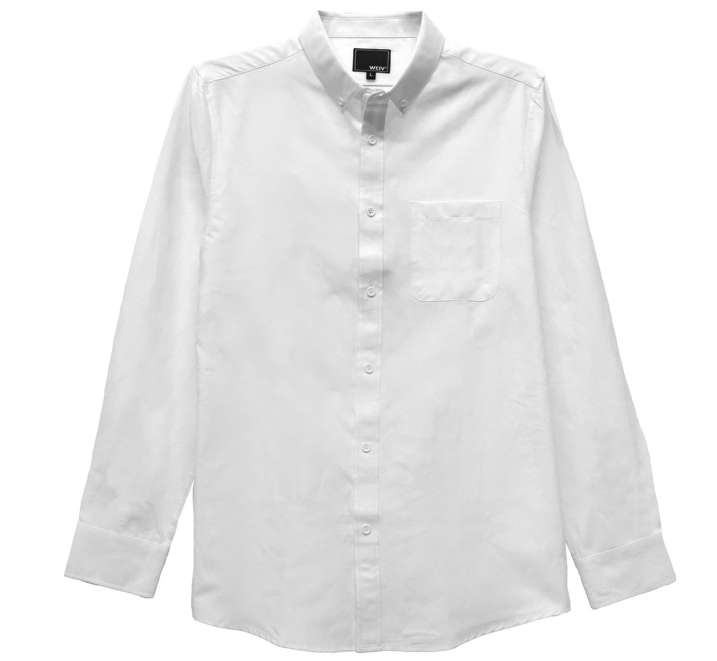 Mens Solid Long Sleeve Button Down