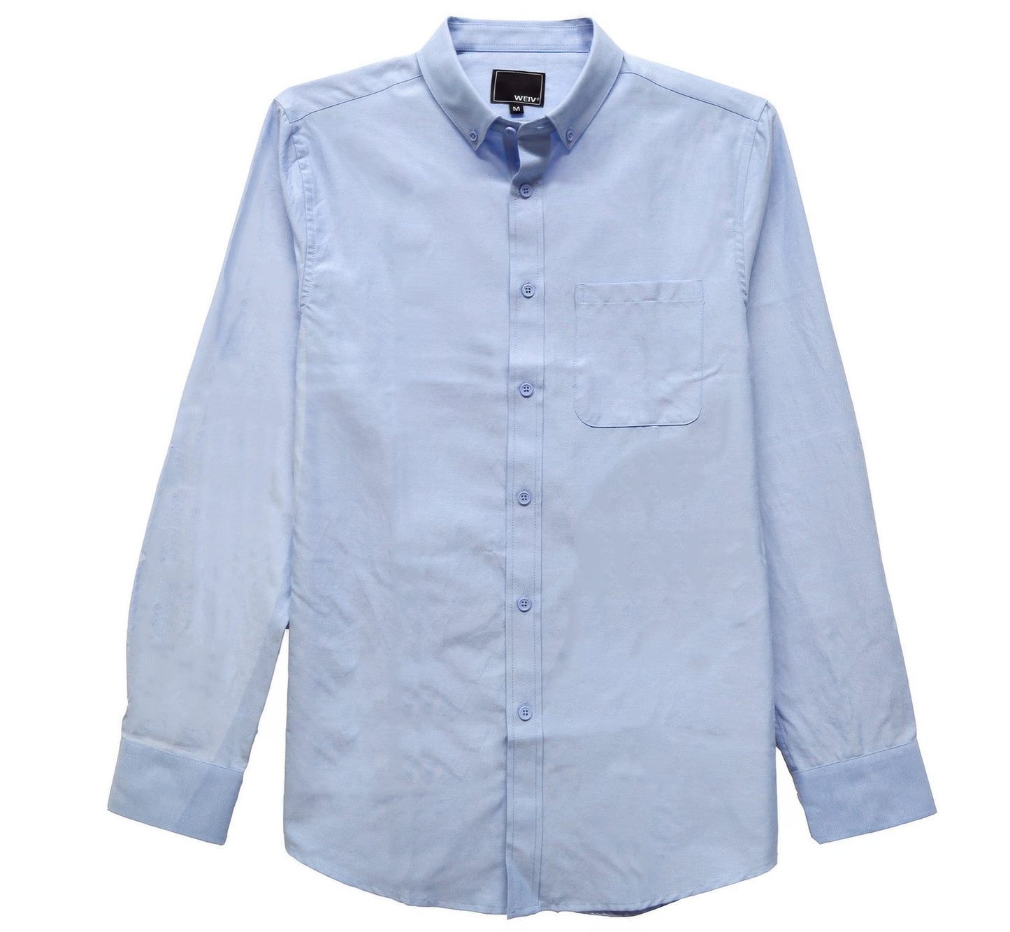 Mens Solid Long Sleeve Button Down