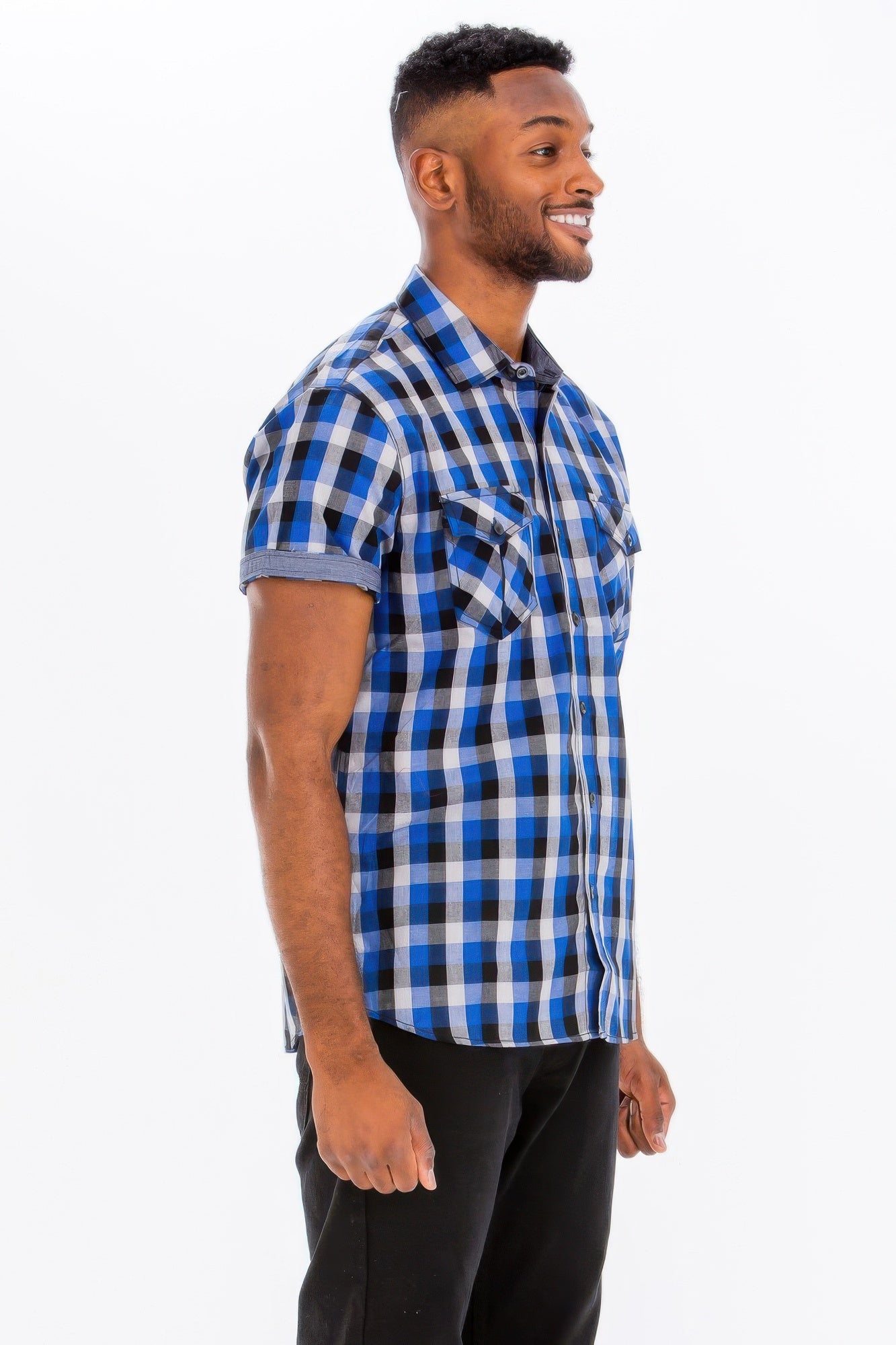 Mens Checkered Button Down Shirt