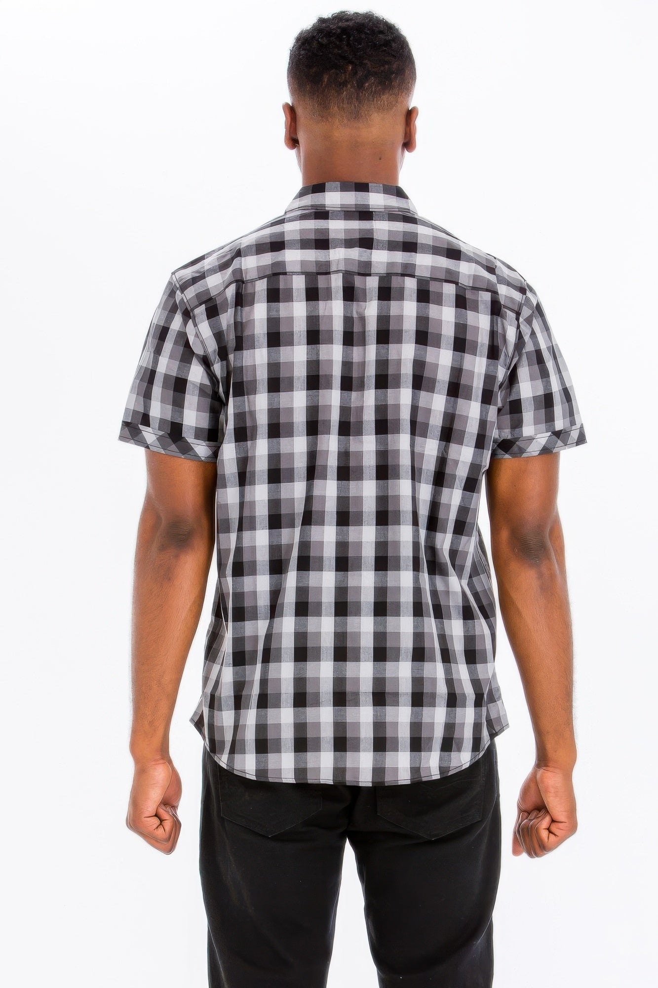 Mens Checkered Button Down Shirt