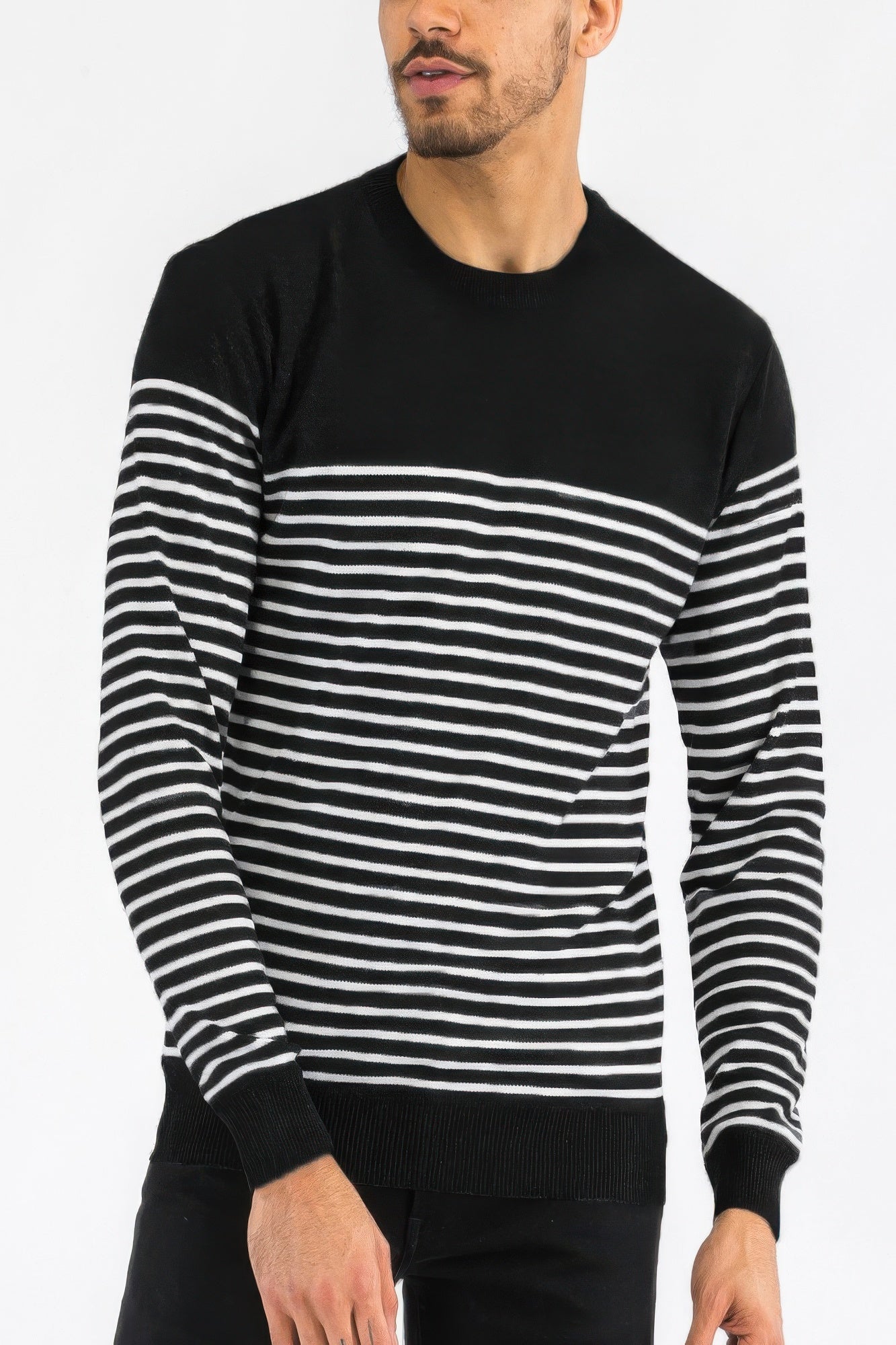 Round Neck Striped Sweater