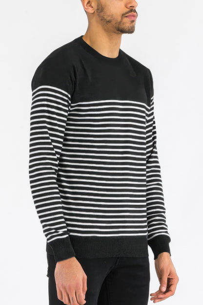 Round Neck Striped Sweater