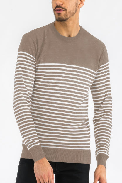 Round Neck Striped Sweater