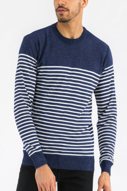 Round Neck Striped Sweater