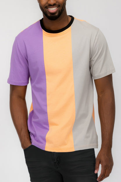 Mens Color Block T Shirt